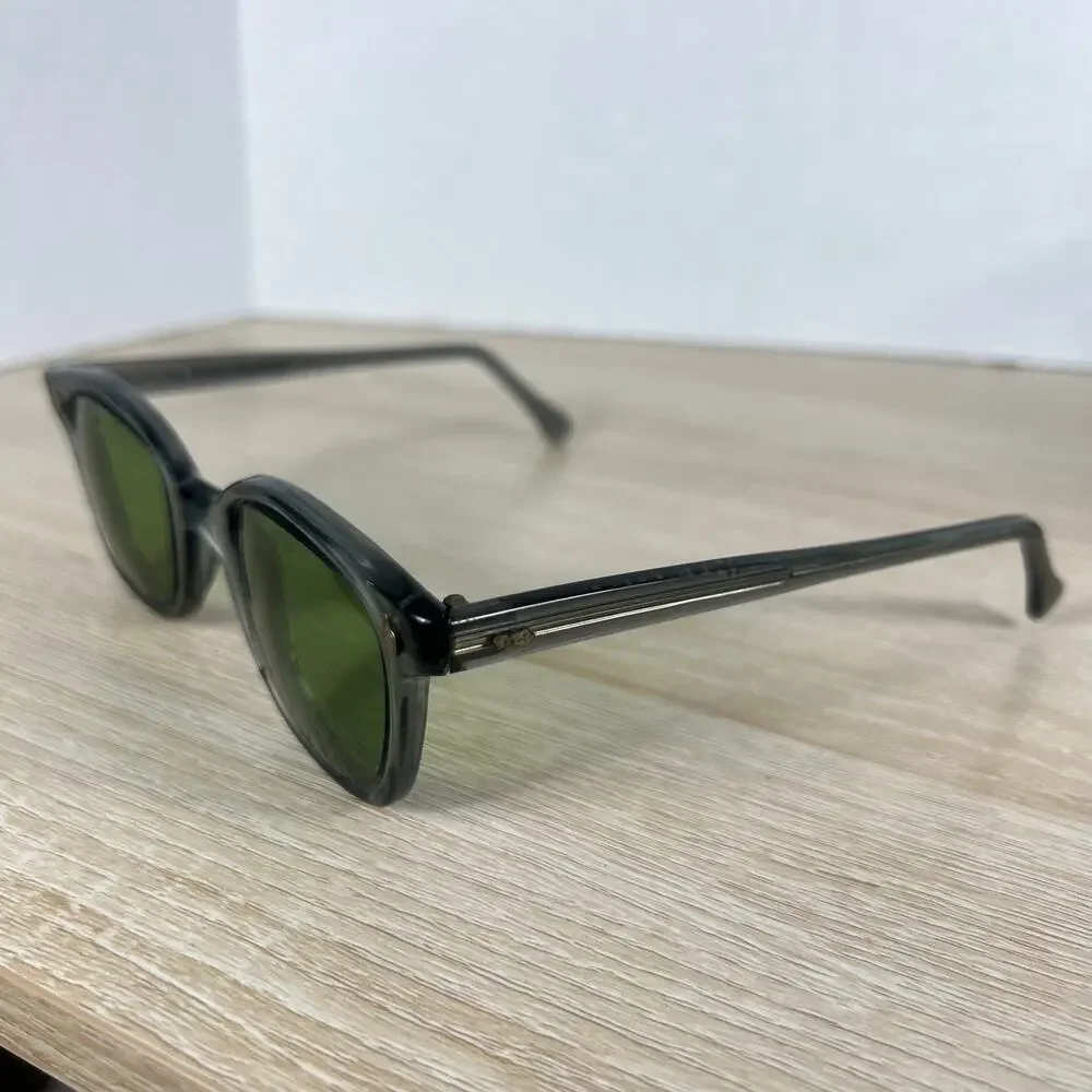 Vintage RARE! American Optical Horn-Rimmed Sunglasses Gray Clear Green Lenses